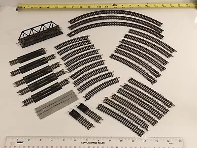 N Gauge Track Bridge 6 Rerailers 2 Stop Blocks 24 Curved Pieces • $15