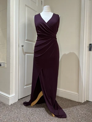 £21 • Buy Gorgeous Lipsy London Purple Jersey Long Evening Dress Size 16