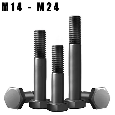 M14 - M24 Part Threaded Hexagon Screw Grade 12.9 Black Self Colour Hex Head Bolt • $4.55