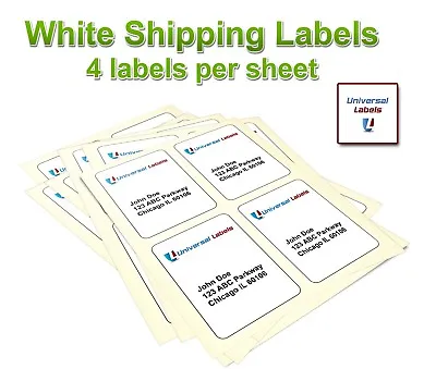 $10.99 • Buy 4 Labels Per Sheet, 4  X 5  Per Label - High Premium Quality - Made In The USA
