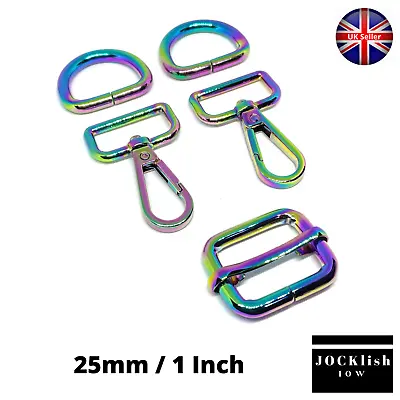 £6.95 • Buy Rainbow Swivel Hook Lobster Trigger Clip Zipper Pulls Bag Making Triglide D-Ring