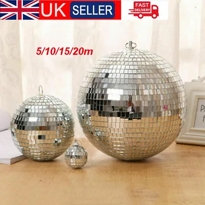 5-20CM Mirror Disco Ball Silver Hanging Glitter Ball For DJ Dance Party Parties • £14.49