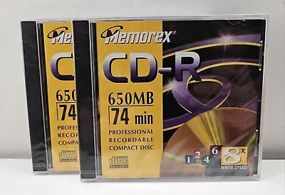 Memorex CD-R 650MB 74min Recordable Compact Discs New Sealed Lot Of 2 • $5.99