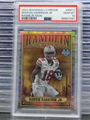 2023 Bowman University Chrome Marvin Harrison Jr Ramblin' Man RC #RM-13 PSA 10 • $19.50