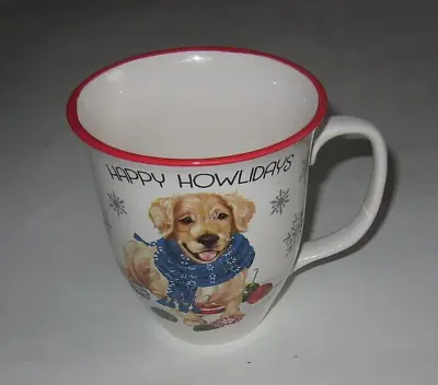 Happy Howlidays Mug YELLOW LAB Dog Coffee Hot Chocolate Holidays Christmas • $9.99