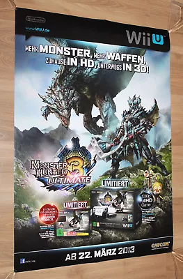 Monster Hunter 3 Ultimate Rare Promo Poster 84x59.5cm Nintendo 3DS Wii U • $215.89