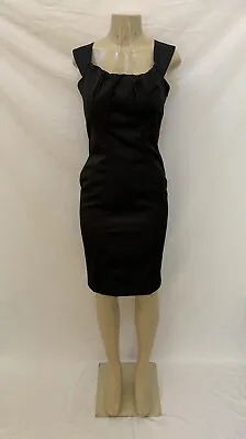 KAREN MILLEN Size US 8/UK 12 Black Tie Back Sleeveless Sheath Dress • $75