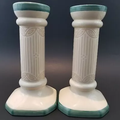 2 Villeroy & Boch Belle Vienne Taper Porcelain Candlestick Holders Slovenia 8  • $17.48