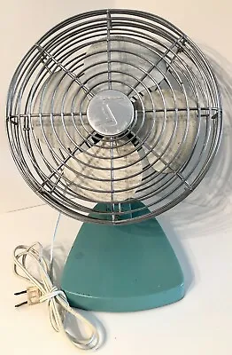 Vintage Superior Electric Products Corporation Teal Table Fan No 804 • $18.99