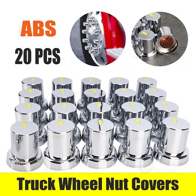 20X Wheel Nut Covers Safety Arrow Chrome ABS Caps For Semi Trucks Trailers Bus • $47.65