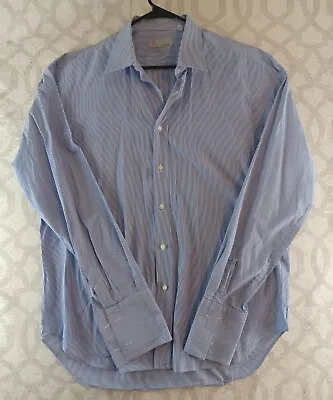 Missoni Button Up Mens XL Blue Pinstripe Shirt Long Sleeve • $34