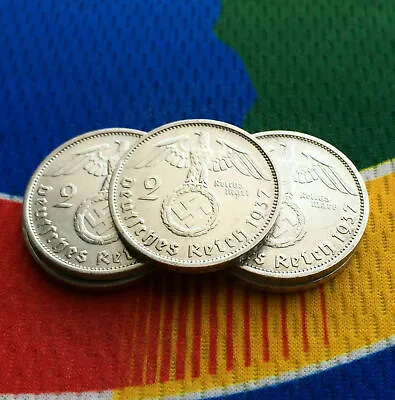 Germany 1937 A  2 Mark German WWII Silver Coin (1)Third Reich Reichsmark 5* • $17.99