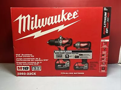 Milwaukee Tool 2893-22Cx M18 Brushless 2-Tool Combo Kit Hammer Drill/Impact • $249.99