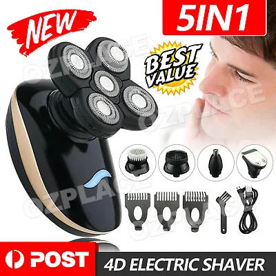 5In1 4D Electric Razor Shaver Waterproof Cordless Trimmer Bald Head Rechargeable • $35.95