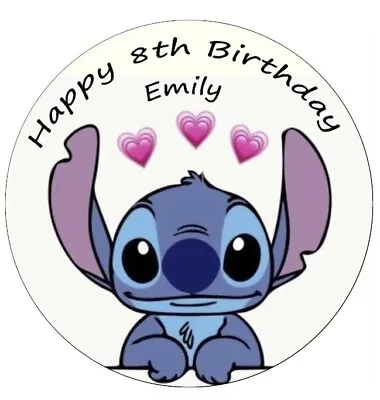 Lilo And Stitch Personalised Edible Cake Topper Edible Wafer Paper 7.5  • £2.50