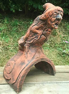 £64.99 • Buy Witch Roof Finial Decorative Half Round Ridge Tile Frost Proof Stone Ornament