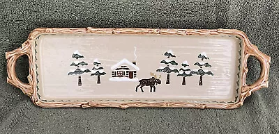 Sonoma Lifestyles LODGE 15  X 4  Serving Tray Trees Log Cabin Moose Discontinued • $19.95