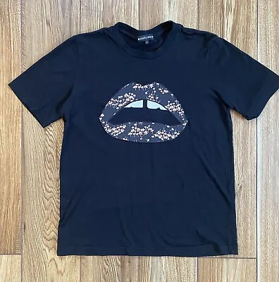 Markus Lupfer Lips T Shirt Black Women's Size Small Free Shipping • $29.95