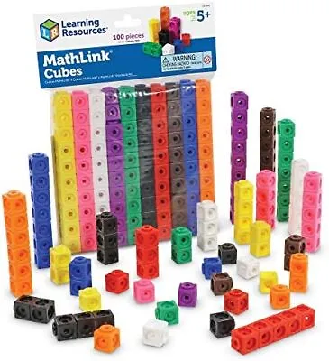 LER4285 MathLink Educational Counting Toy Blocks Linking Early Set Of 100 Cubes • £15.89