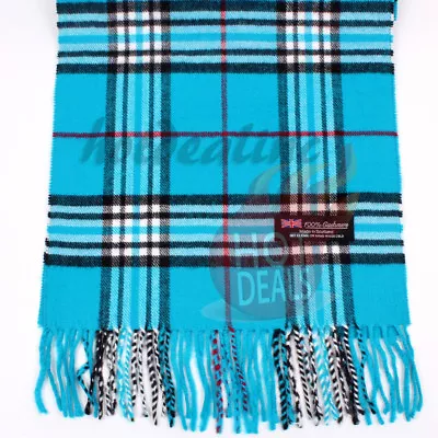 Men Women Unisex 100% CASHMERE Tartan Stripe Plaid Wool Wrap Scarf • $7.99