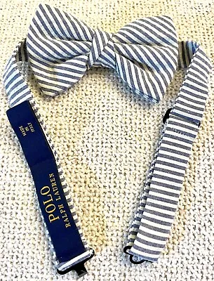 $17.80 • Buy POLO Ralph Lauren, Boys 8-20, Adjustable Pre-Tied Seersucker Bow Tie, Made Italy