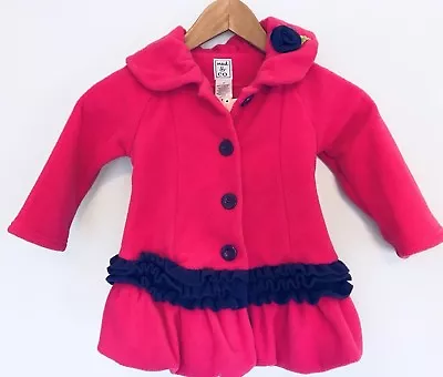 MACK & CO Kids Toddler Girls Fleece Jacket Coat Size 2T Pink Long Sleeve Button • $29.99