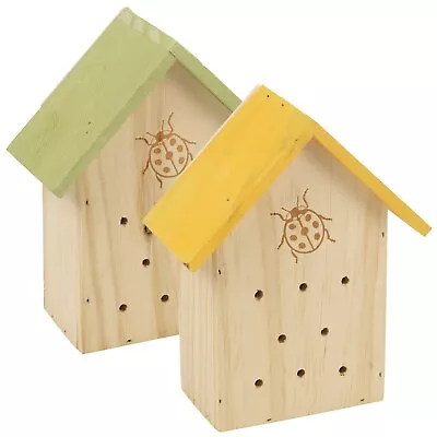 Natural Wooden Wildlife Hibernating Bug Hotel Insect House Shelter Nest Box • £8.99