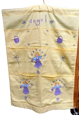 Next Nursery Wall / Cot Hanging Storage Pockets Angel Applique Beautiful • £7.99