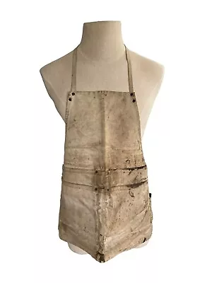 VTG Canvas Tool Workshop Woodworking Distressed Apron Multi Pocket • $26.25