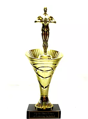 Achievement Award Champion Victory Trophy Movies Swirl Riser Drama Black Marble • $9.60
