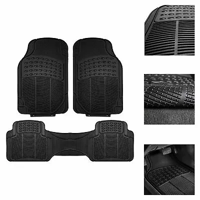$22.79 • Buy Heavy Duty Floor Mats For Car SUV Auto  3pc Rubber Set Black