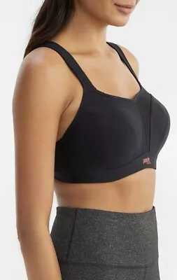 PANACHE Ultimate High Impact Underwire Sports Bra Black Size US 32H NWT • £40.87