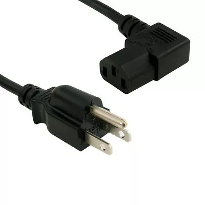 3FT6FT10FT15FT Right-Angle 90° AC Power Cable NEMA5-15P/IEC320 C13 18 AWG 10A • $9.65