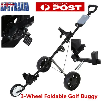 3 Wheel Golf Push Cart Golf Trolley With Scoreboard Foldable Pull Golf Cart AU • $122.98