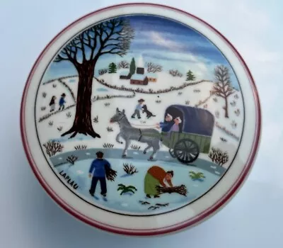 Villeroy & Boch  Round Trinket Box Luxembourg Design Naif Christmas Porcelain 4” • $14