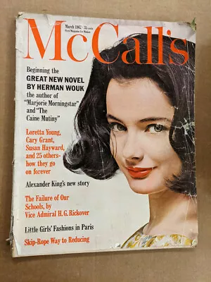 MCCALL'S March 1962 Mar 62 PARIS FASHIONS HERMAN WOUK M374 • $12.99