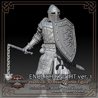 English Knight 1 - 3D Resin Printed Figure Model Kit - Scale 90mm To 300mm • $22.32