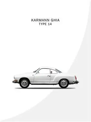 Poster - VW Karmann Ghia Minimal Modern Classic Car Pop Art 3 Sizes • $31.99