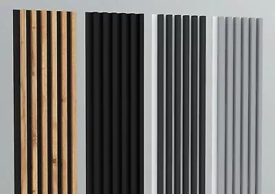 Wall Slats Decorative Wooden Panels Oak Black Grey White Lamele 240cmx88cm • £9.99