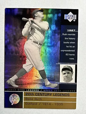 2000 Upper Deck Legends Babe Ruth #106 Commemorative Collection 24/100 • $9.99