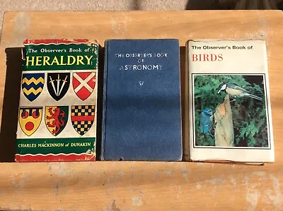 Selection Of 3 'The Observer's Book Of...' Astronomy Heraldry & Birds • £20