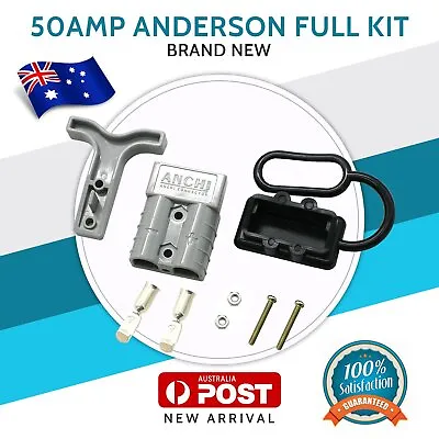 $15.99 • Buy GENUINE Anderson STYLE PLUG CONNECTORS Kit 50 AMP Plugs Dust CAP Cover T Handle