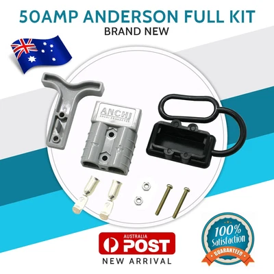 $15.99 • Buy GENUINE Anderson STYLE PLUG CONNECTORS Kit 50 AMP Plugs Dust CAP Cover T Handle