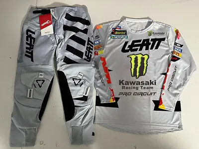 Leatt Pro Circuit Kawasaki MX Gear Jersey/Pants Combo Motocross ATV Racing Kit • $157