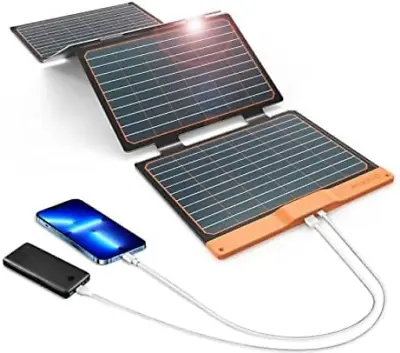 FlexSolar 40W Solar Panel USB-CPD2.0USB-A QC3.0 Portable Foldable USB Solar • £103.06