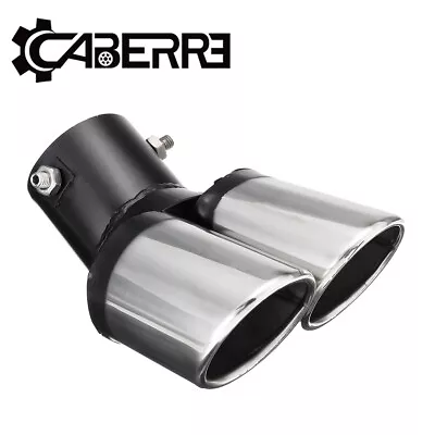 2.5  Universal Car Double Twin Exhaust Tip Trim Pipe Tail Muffler Stainless Stee • $17.99