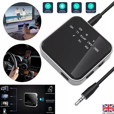 Low Latency Wireless Bluetooth 5.2 Audio Receiver Transmitter Adapter 2 In 1 UK • £16.65