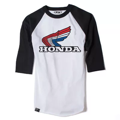 Honda Vintage Men's Baseball Shirt / White-black (xl) • $34.04