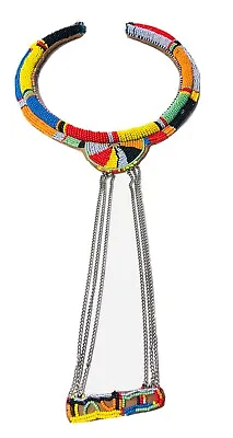 Vintage African MAASAI MASAI Tribal Wedding Handmade Beaded Collar Necklace • $49.50