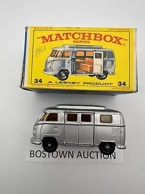 Vintage Matchbox No. 34  VOLKSWAGEN CAMPER. Boxed. Great Condition • $17.67